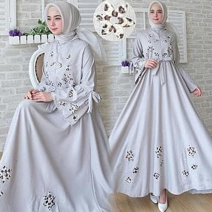 Baju Gamis Wanita Terbaru Gamis Pesta Flowery Series Gamis Jumbo - Maroon Magnitudo2020