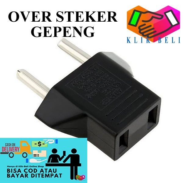 Over Steker Gepeng Colokan Cok Oversteker Universal Sambungan Adaptor Charger HP Xiaomi Oppo Iphone Samsung Vivo