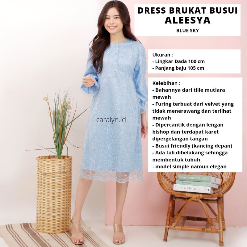 DRESS BRUKAT BUSUI ALEESYA TUNIK KANCING DEPAN