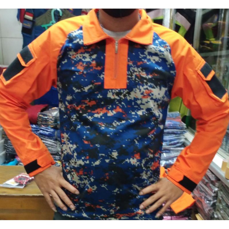 Kaos Kerah Polairud - Kaos Loreng Kombinasi Polair