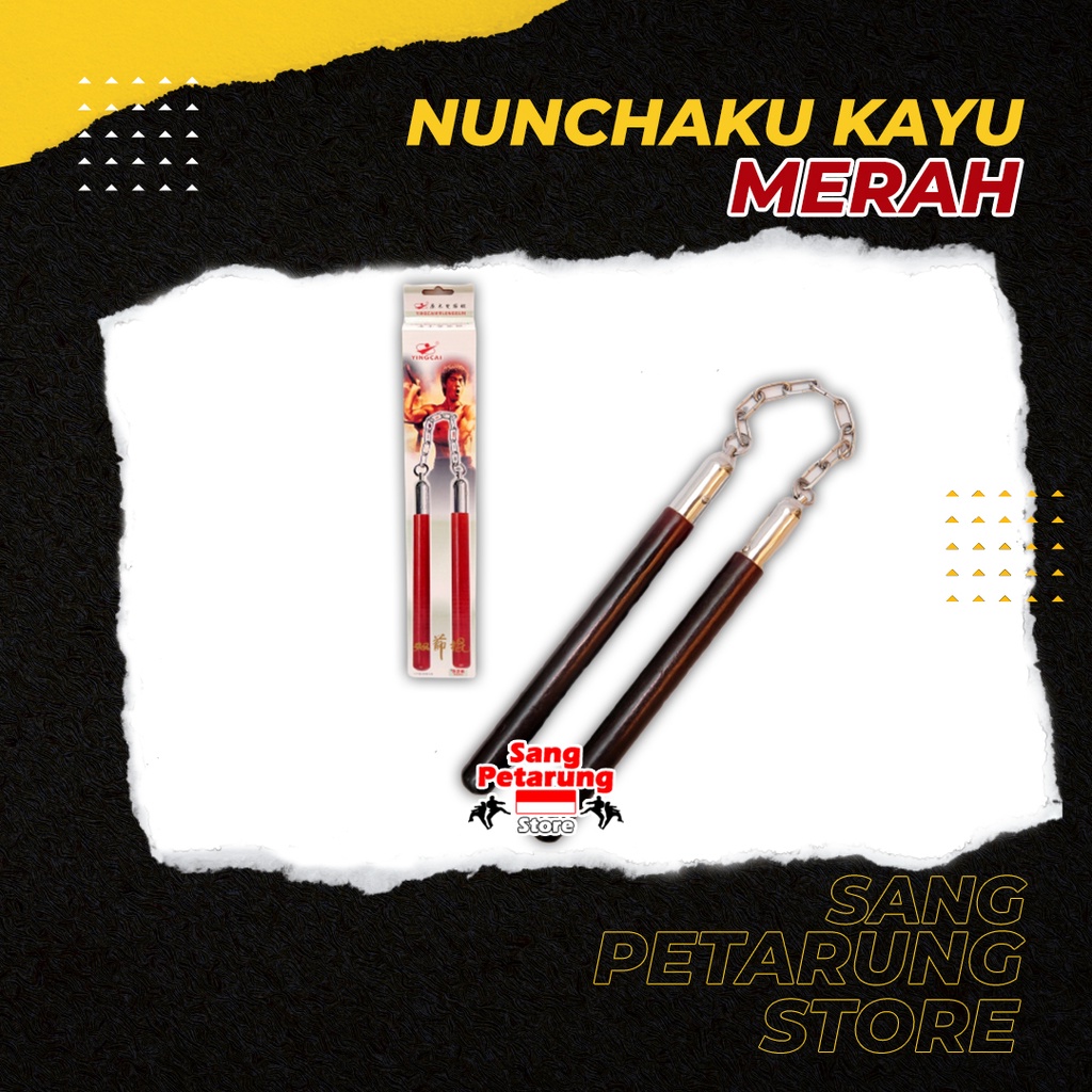double stik kayu nunchaku kayu ruyung model kayu coklat dobel stik kayu Nunchaku kayu
