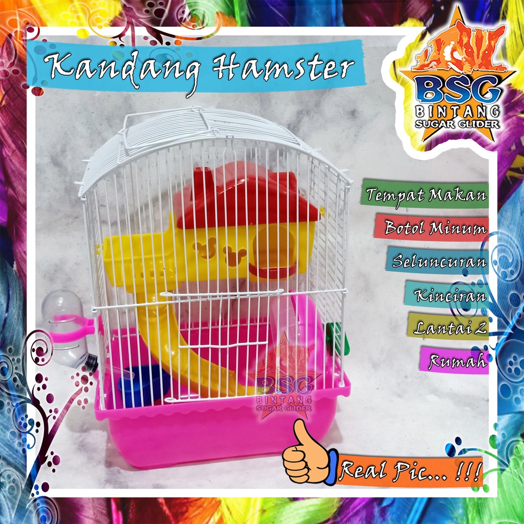 Kandang Hamster 2 Tingkat - Rumah Hewan - Mainan Hamster - Kinciran - Prosotan-2