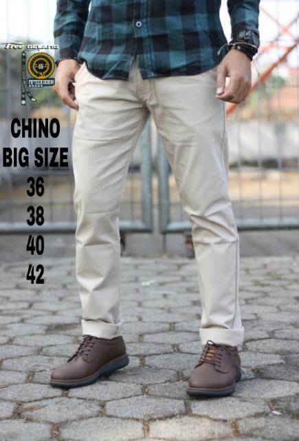 Celana chino panjang pria / cino catton cassual jumbo big size premium 35 / 42