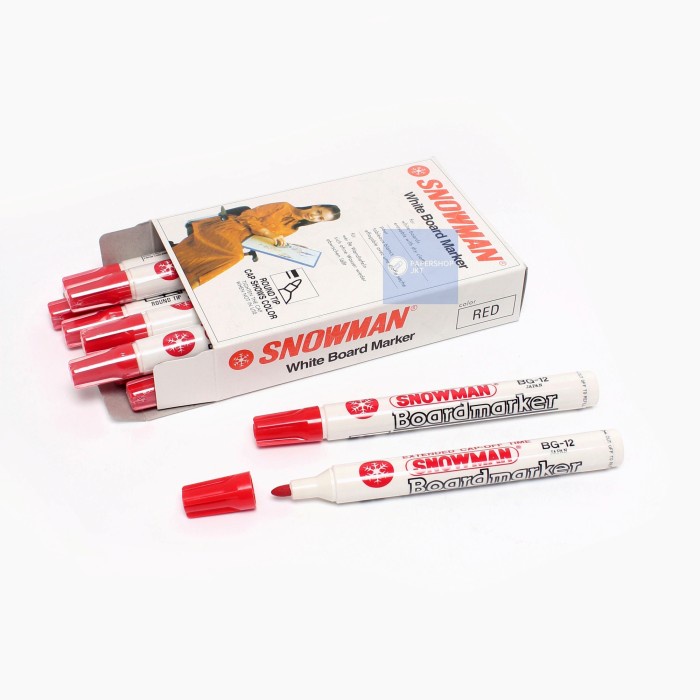 

SPIDOL WHITEBOARD MARKER SNOWMAN BG12 GROSIR PERLUSIN! - Merah promo