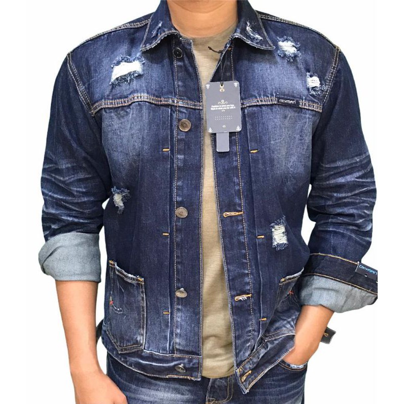 JAKET JEANS EXMAN DENIM TERLARIS / JAKET JEANS SOBEK TERBARU