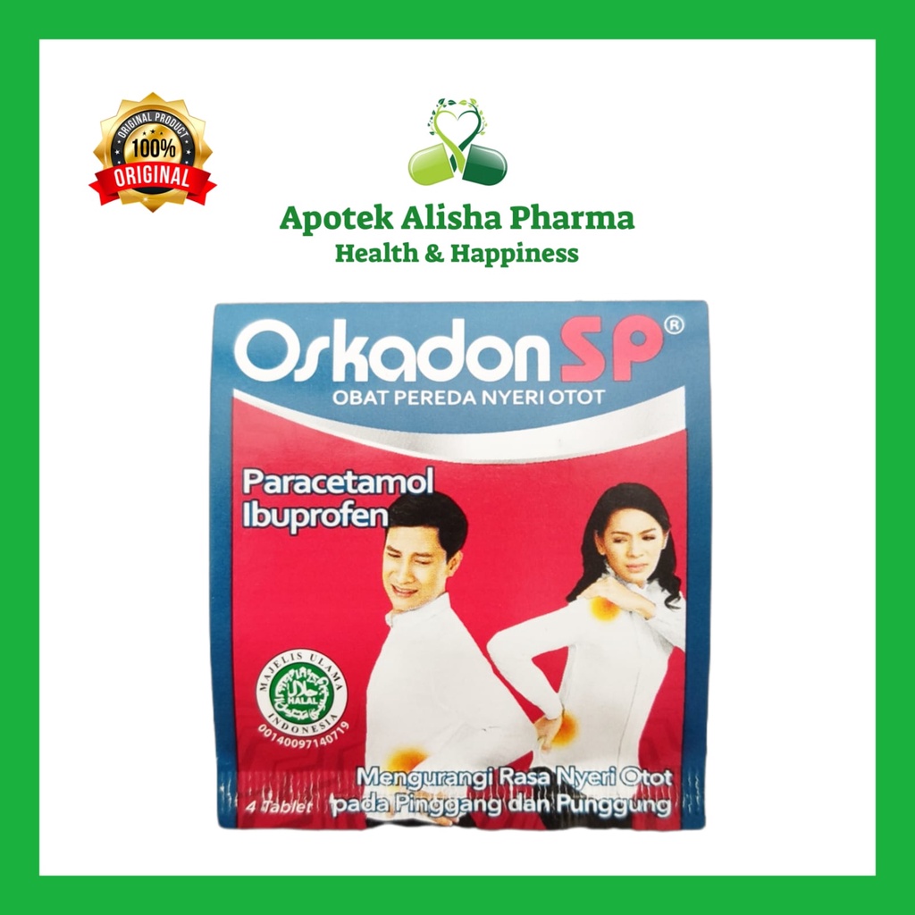 Oskadon Tablet/Oskadon SP Strip 4tablet-Oskadon Biru Tablet/Oskadon SP Merah Tablet Obat Pereda Nyeri/Pusing/Sakit Kepala/Sakit Gigi/Panas/Demam/Encok/Rheumatik