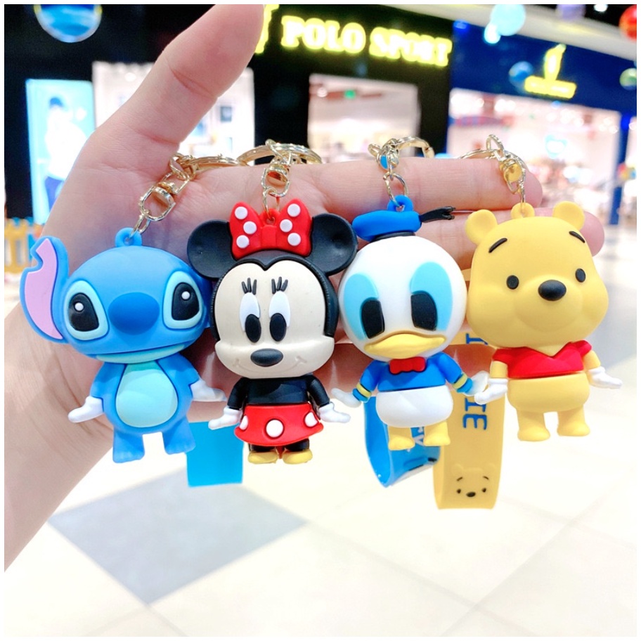 Gantungan Kunci Motif Karakter Kartun Lucu PVC Karet Souvenir Lucu