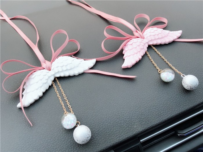 Car Pendant Angel Wings + Parfum Pewangi Gantungan Pajangan Kaca Spion Tengah Mobil