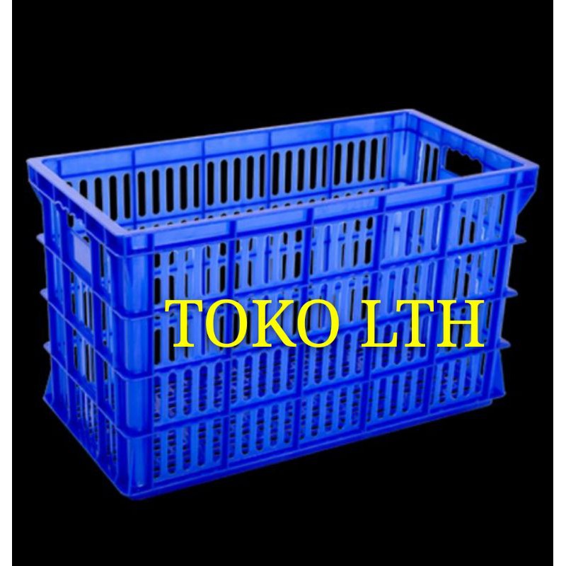 CONTAINER KERANJANG INDUSTRI SERBAGUNA 2217L GREEN LEAF KRAT LUBANG 2217 L RAK PIRING 10"