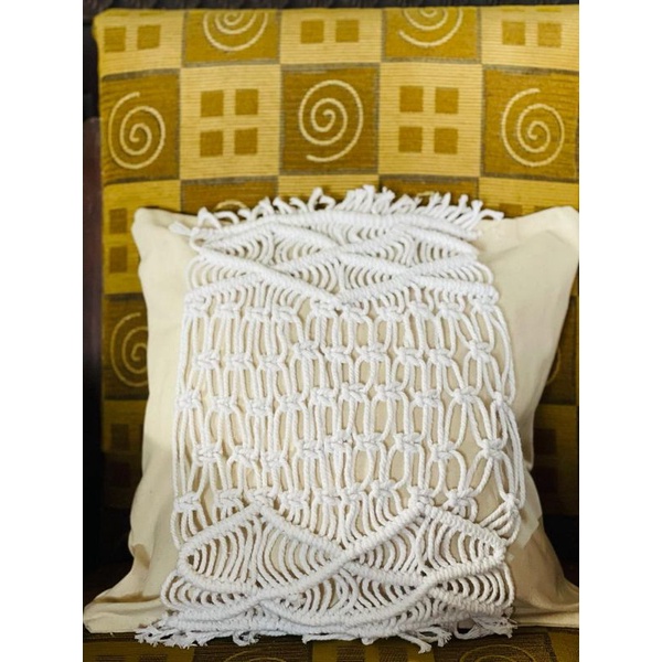 READY STOK) macrame sarung bantal/ macrame cover bantal/Deokorasi rumah