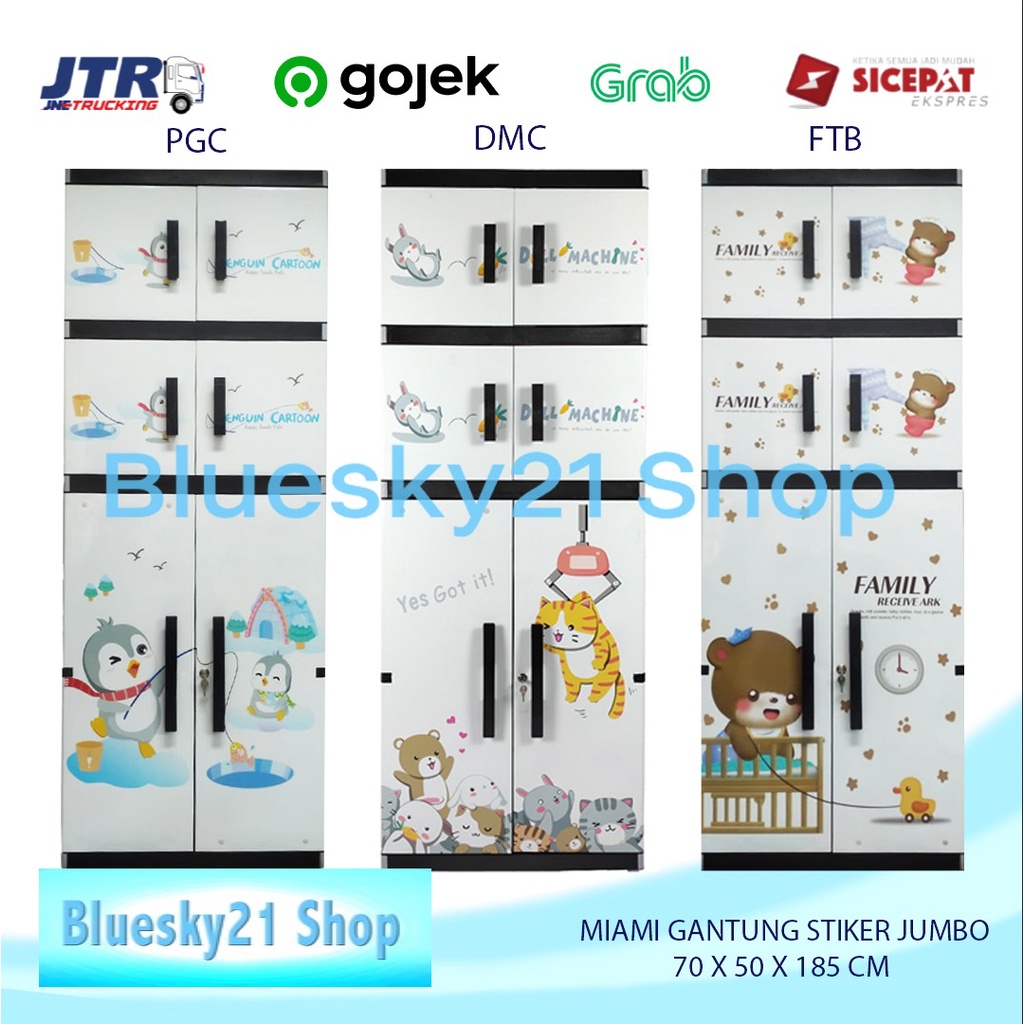 LEMARI ANAK RAK GANTUNG STICKER / LEMARI PLASTIK ANAK GANTUNG JUMBO / LEMARI PAKAIAN ANAK MR.PLAST G
