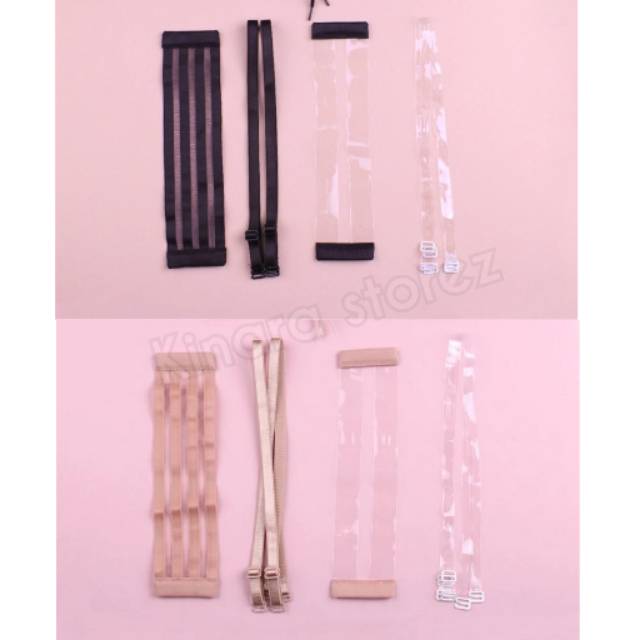 Kinarastorez - Tali belakang bra seamless strapless transparan isi 4pcs