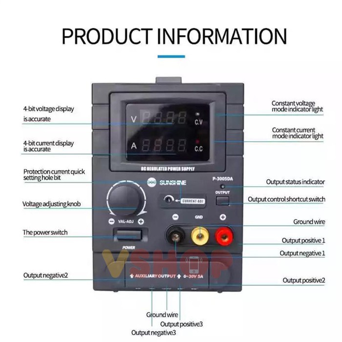 POWER SUPPLY SUNSHINE P-3005DA - POWER SUPPLY DIGITAL 30V 5A