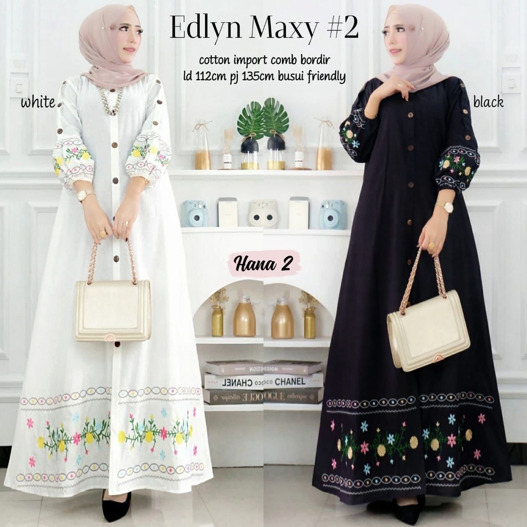 BHL - Gamis Wanita Import KATUN Jumbo EDLYN MAXY by MUMUFashion Hijab Solo