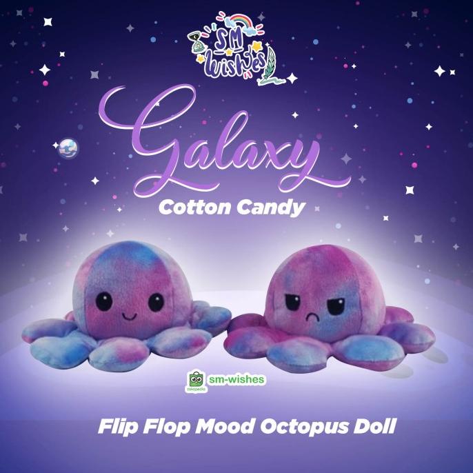 MURAH Rainbow Series Boneka Gurita Bolak-Balik Ganti Mood Pelangi