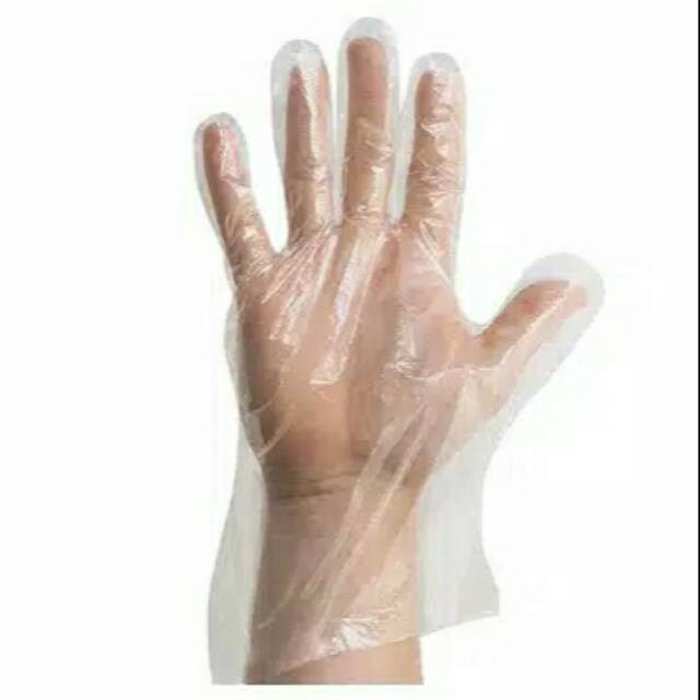 SARUNG TANGAN PLASTIK 100 PCS- Sarung tangan plastik Hand Glove isi 100 pcs / pak