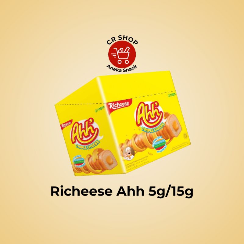 

PROMO!!! Richeese AHH Biskuit Roll Keju @5g (1box=20pcs)