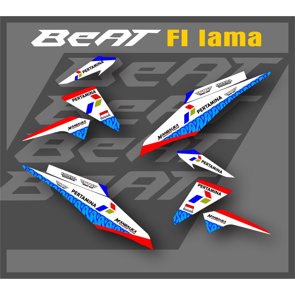 COD Striping Beat Fi 2013 2014 2015 2016 F1 Lama Variasi Stiker Sticker Scotlite Skotlet Motor List Body