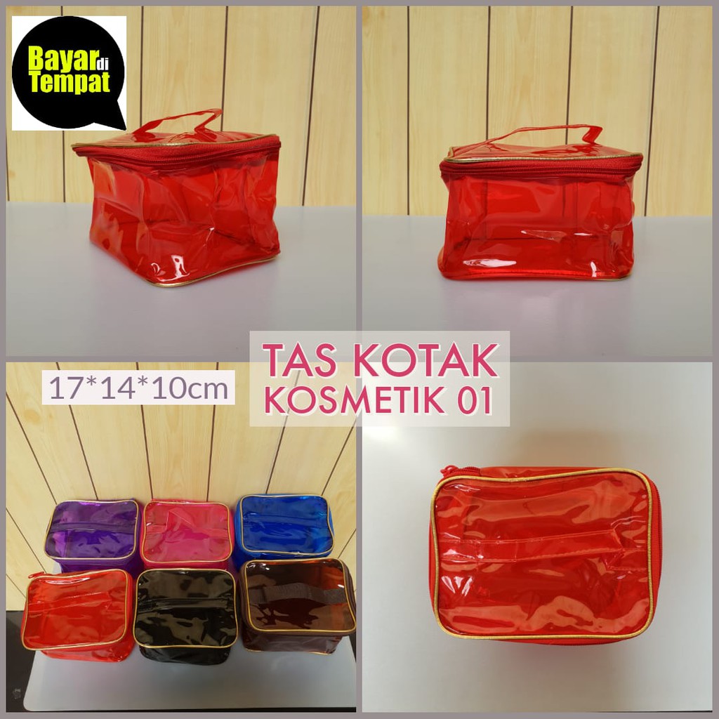 TERMURAH Tas Kotak 01 Transparan makeup organizer Multifungsi