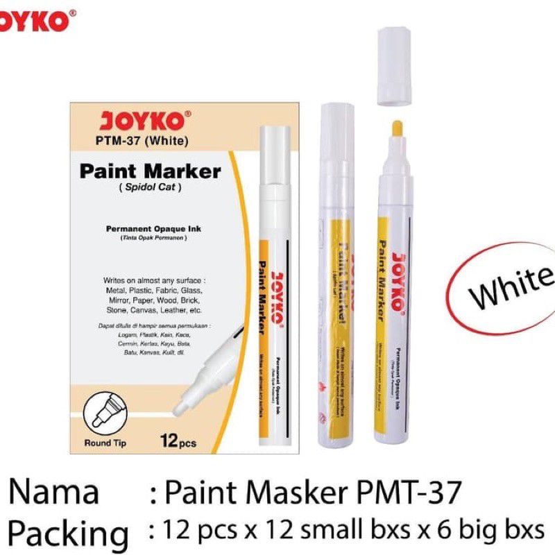 Sopidol Permanent Putih Paint Marker Joyko