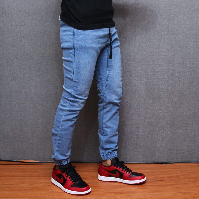 Celana Joger Jogger Jeans Pria Panjang Jogger Pants Polos Denim Premium Ngaret Dewasa Murah