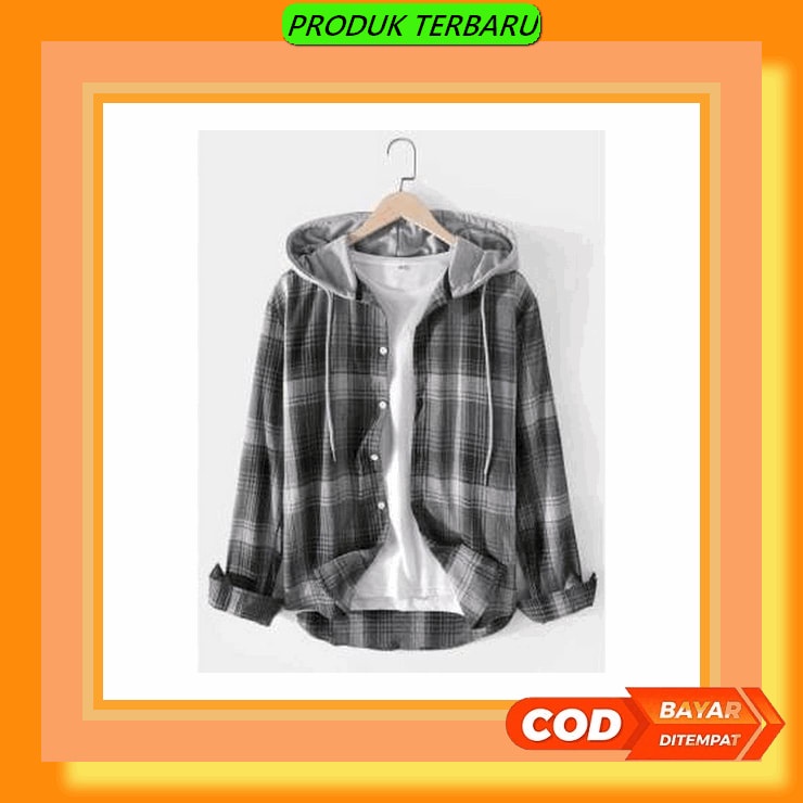 Promo, Flannel Lengan Panjang//Casual Pria Kemeja Import Kemeja Kualit (Cod) Kemeja Flanel Hoodie Ju