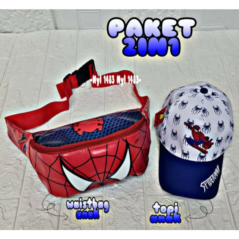 Spiderman Waistbag anak laki-laki tas SLempang bahu