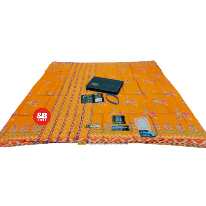 sarung lamiri S80 original full sutra MST kembang oren kunyit