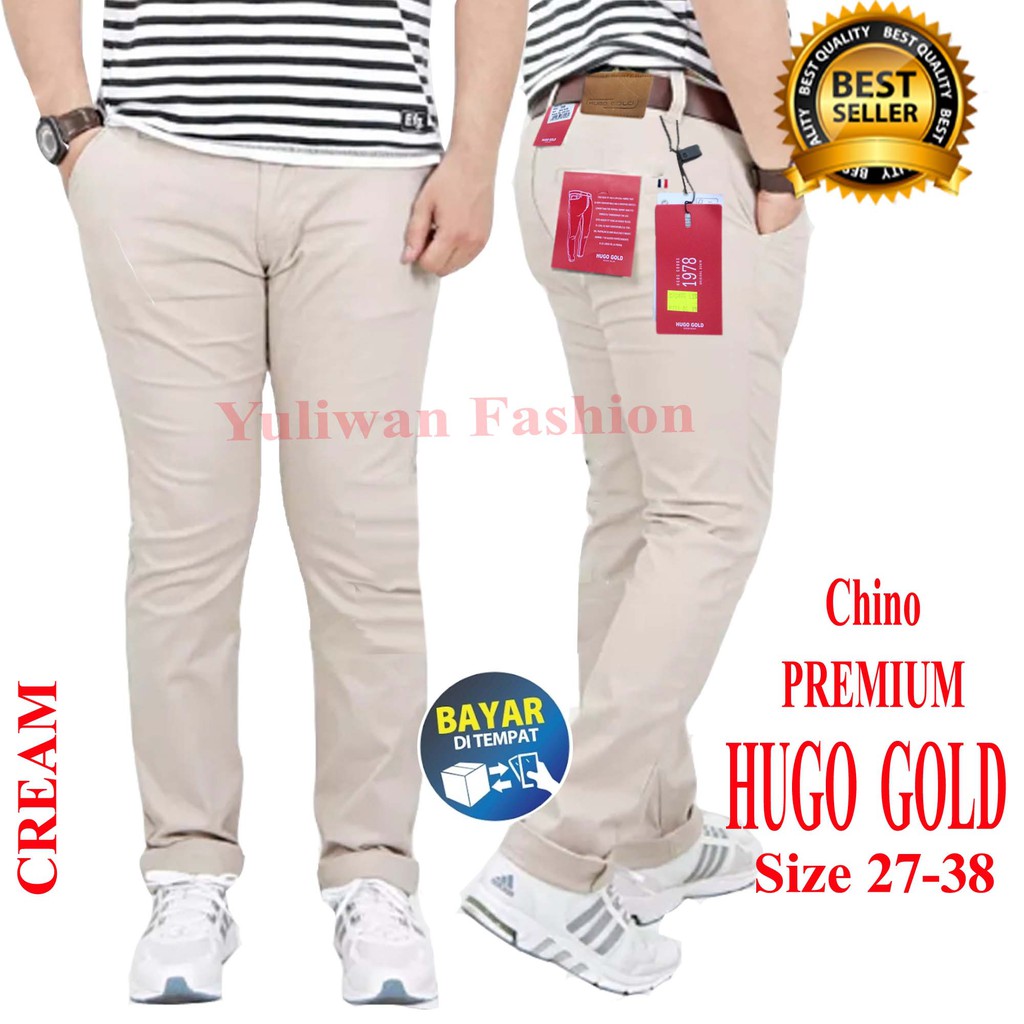 Chino Panjang HUGO GOLD Asli Original Slimfit terlaris - Celana panjang CHINO Original HUGO GOLD Ori