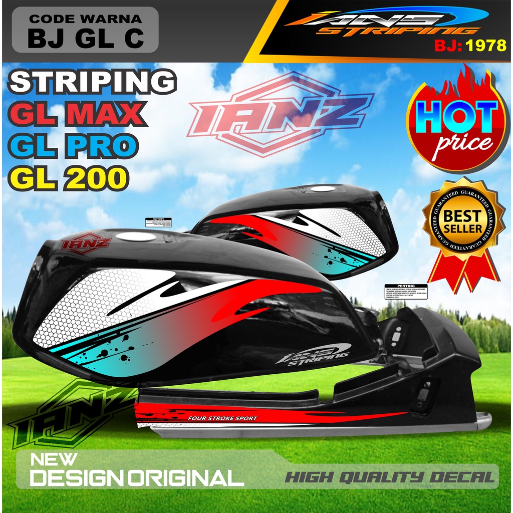 STIKER STRIPING GL PRO NEW DESAIN / STIKER GL 100 TERBARU / STIKER MOTOR