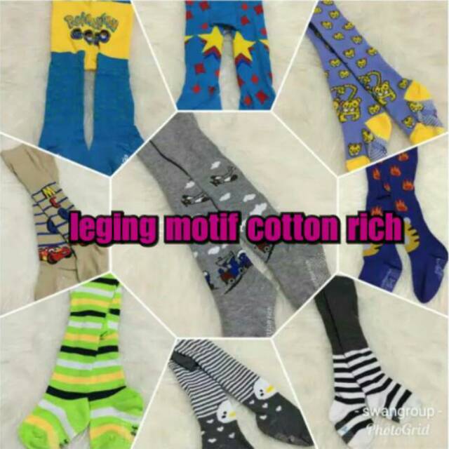 Legging bayi cotton rich tight motif