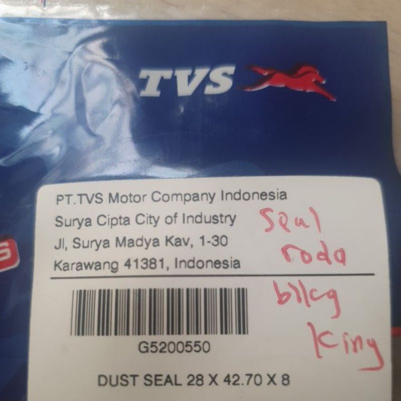 Seal Roda Belakang King Kargo 28 42.7 8 TVS