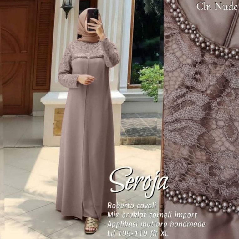 SISILIA - COD -  GAMIS BROKAT LUCIA SORAYA SEROJA TILLE MUTIARA LAYER MAXY DRESS | ABAYA GAMIS PESTA