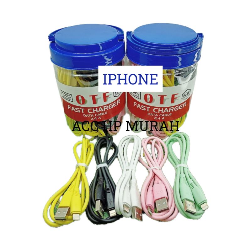 KABEL BULAT OTF 1 TOPLES ISI 20 FOR MICRO IPHONE G900 NEXIAN DAN TYPE C