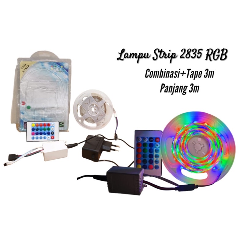 Lampu Selang LED Stripe RGB Warna Warni 2835 3 Meter / Lampu Outdoor and Indoor Plafon / Lampu Hias Kamar / Lampu Dekorasi Rumah / Lampu Aesthetic