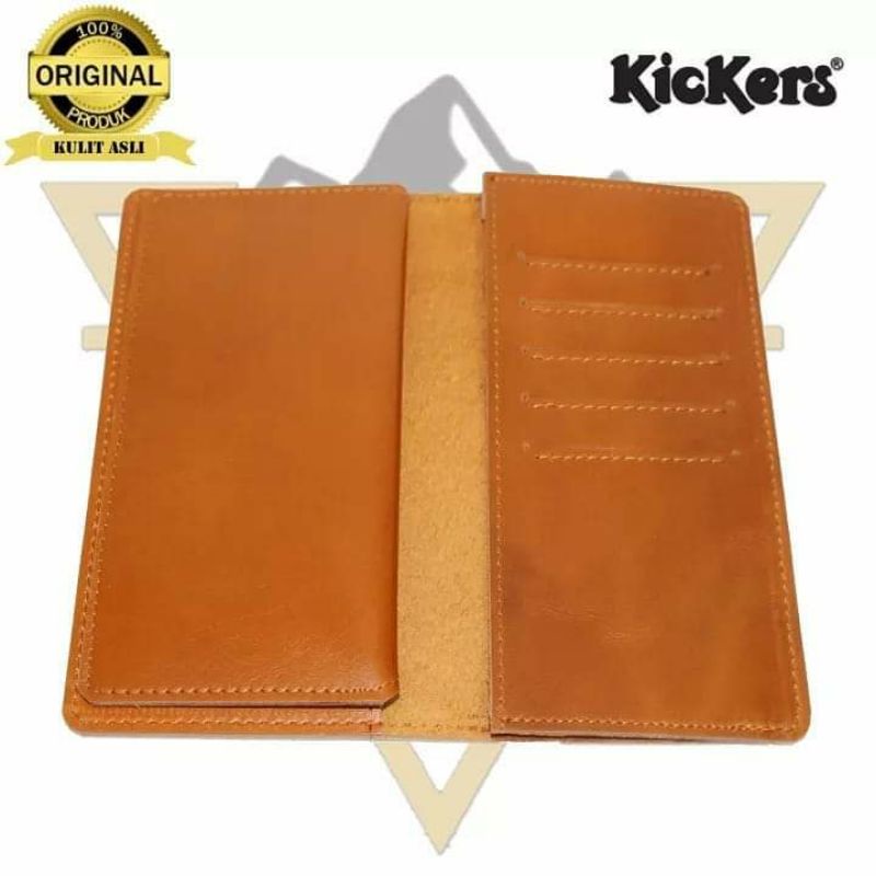 Dompet Pria Kulit Asli panjang Embos Kickers - Tanpa Kain Furing