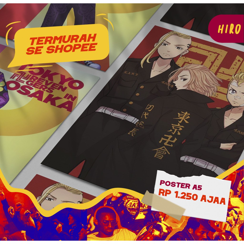 [ISI 12PCS] Poster Anime Tokyo Revengers Dinding Kamar Touman Tokyo Manji Draken Mikey Sano Manjiro