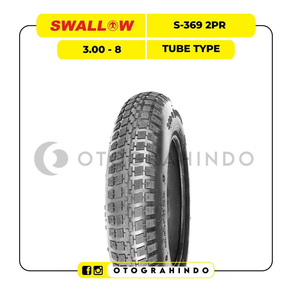 Ban Angkong/Grobak Dorong Sorong Pasir Ukuran 300-8 SWALLOW S369 TUBETYPE