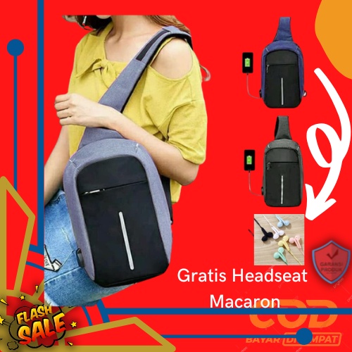 Tas Selempang Pria Kanvas Tebal Import Original Besar sling bag