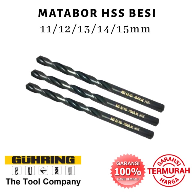 MATA BOR BESI HSS GUHRING POWERLINE 11mm 12mm 13mm 14mm 15mm 16mm ASLI MADE IN GERMANY