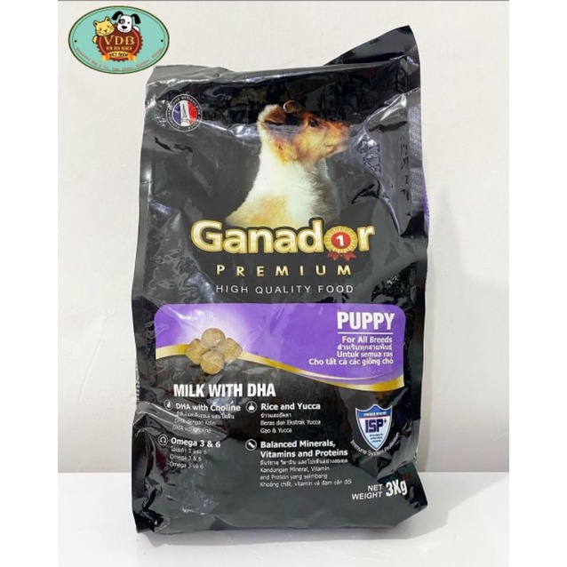 Ganador Premium Puppy dengan Susu dan DHA3 kg