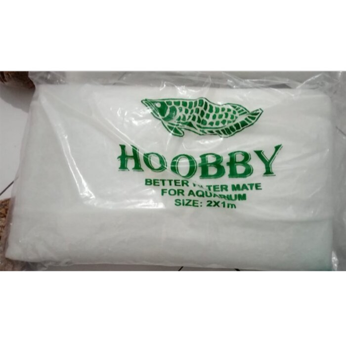 Kapas Hoobby HIJAU 2x1m Busa Media Filter Aquarium Kolam Ikan Hobby