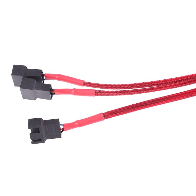 (LUCKID) 1pc Hub Kipas Pendingin Komputer 1 Ke 3 Arah 4Pin PWM Warna Merah