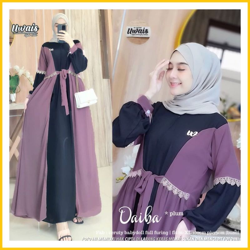 PASTI ORI - DAIBA BY UWAIS HIJAB ORIGINAL - GAMIS TERBARU UWAIS - MAXY DRES TERBARU MEWAH UNTUK PEST