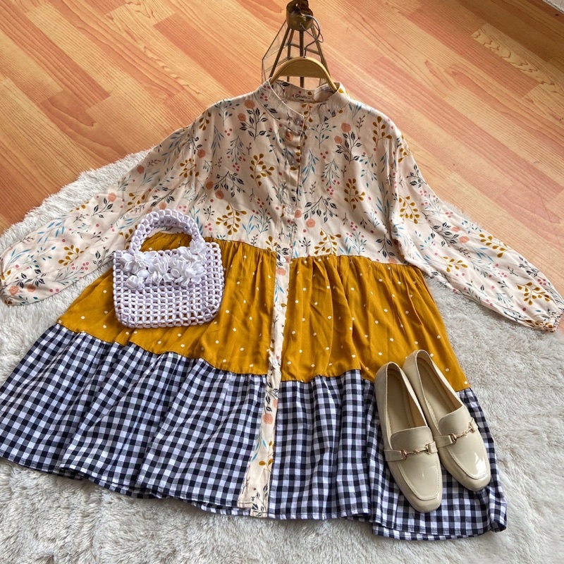 TUNIK MOTIF / Tunik Busui LD 114 Tunik Motif / Tunik Bunga Viscose Premium