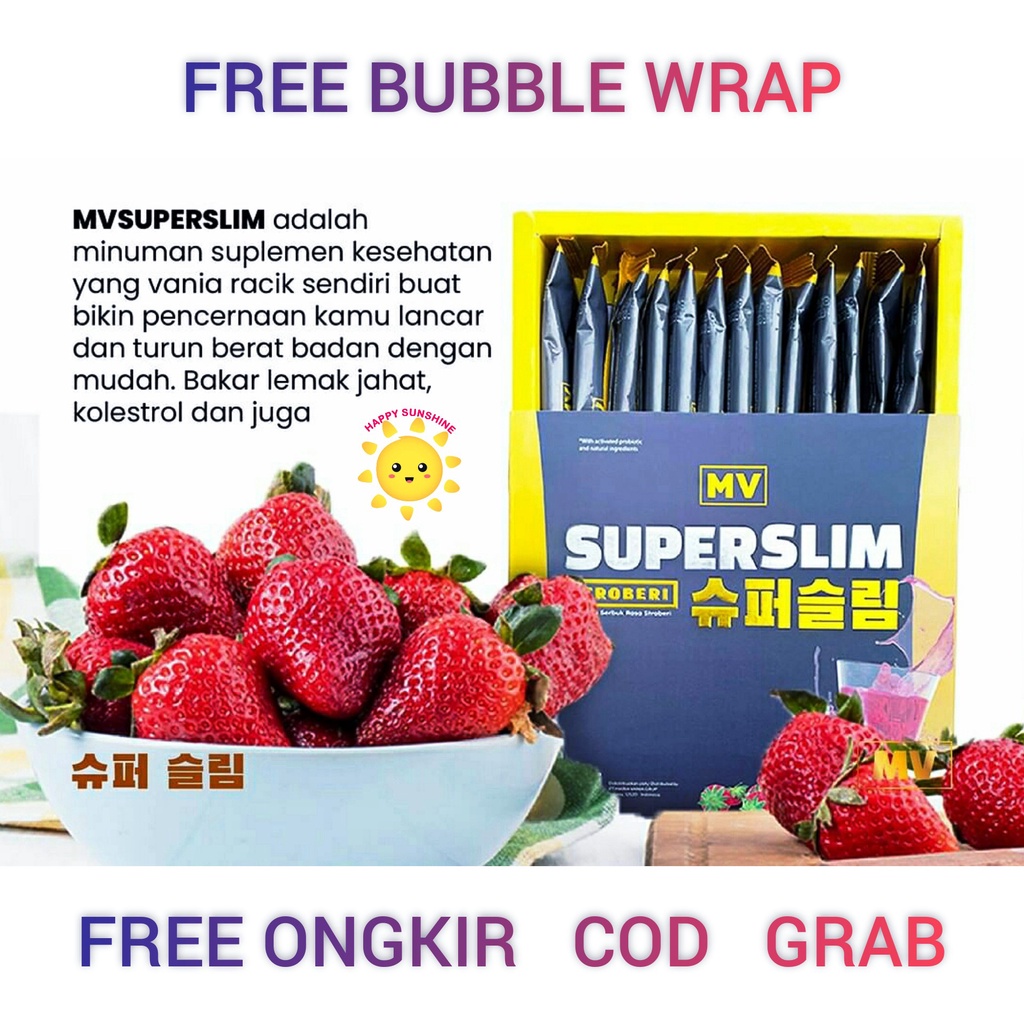 MVSUPERSLIM 1 Box MV SuperSlim Super Slim Strawberry Fiber Drink by Maria Vania BPOM Halal Solusi Pe