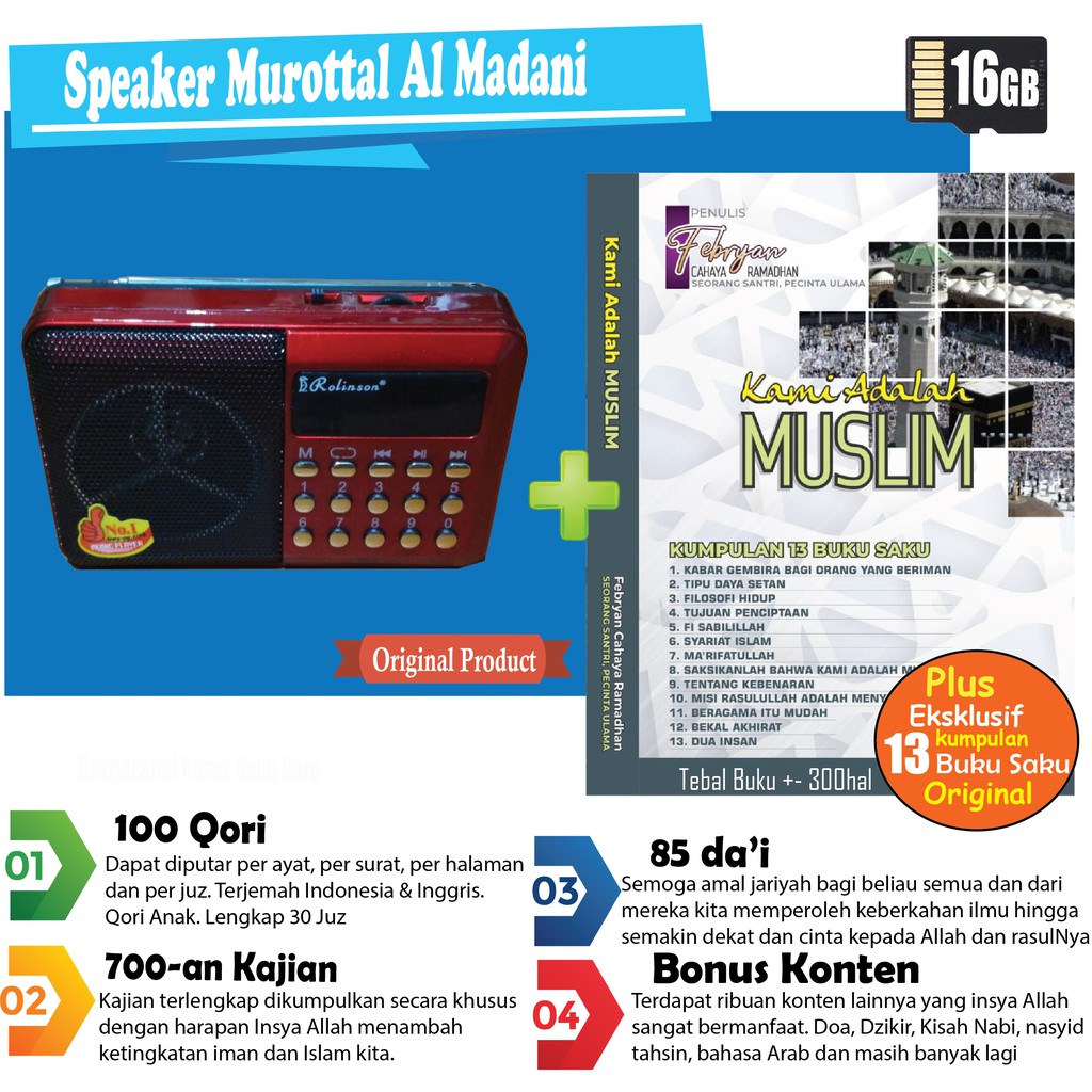 [Bundling] Speaker Murottal Al Quran Alquran Rolinson / JOC + Buku Islam