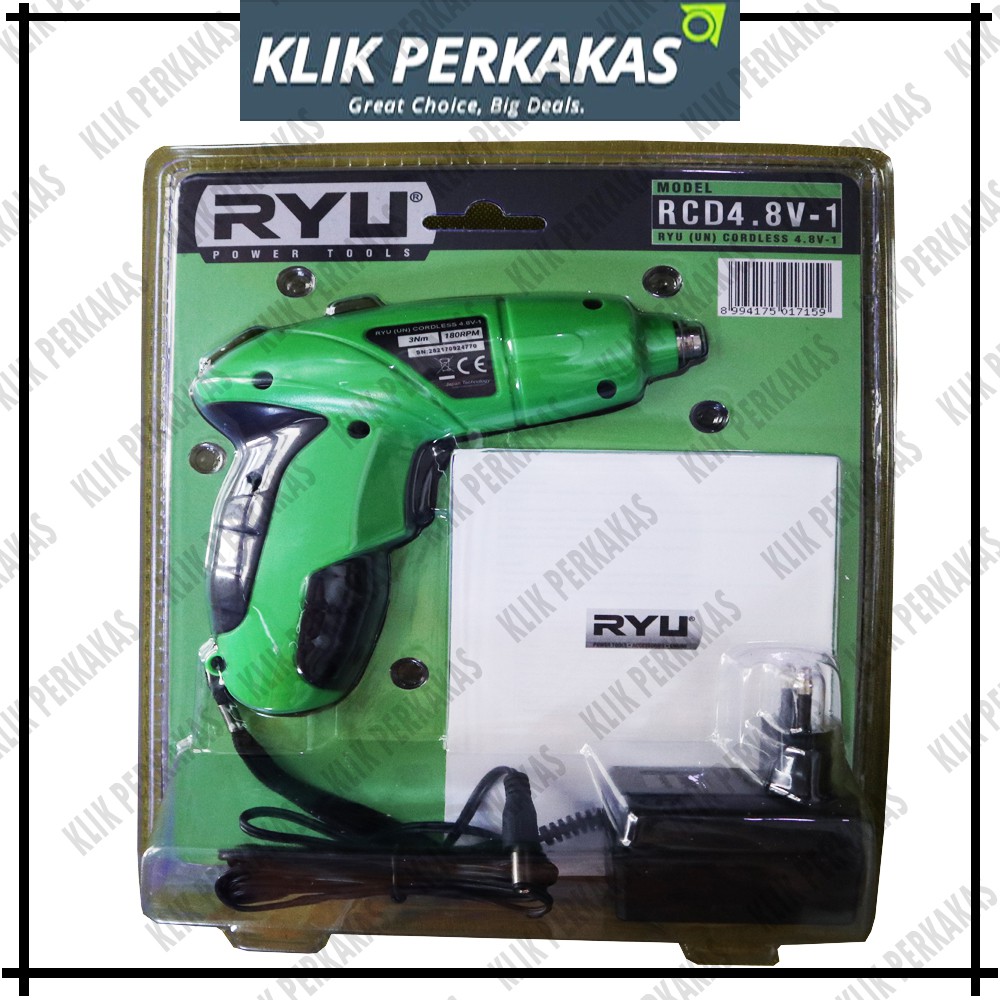 MESIN BOR CHARGE RYU BOR BATERAI RYU 4.8V RCD4.8V-1 CORDLESS