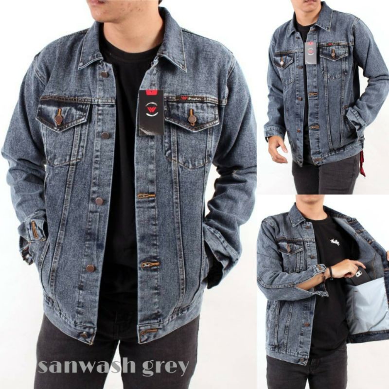 Jaket Jeans Denim Pria Sandwash