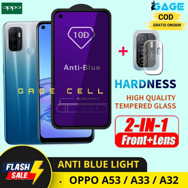 2IN1 TEMPERED GLASS ANTI BLUE LIGHT OPPO A53 A32 A33 2020 - TG ANTIGORES RADIASI OPPO A53 PREMIUM